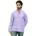 thumbnail image 2 of Atasi Ethnic Men's Kurta Full Sleeves Mandarin Collar Purple Cotton Shirt-Small, 2 of 7