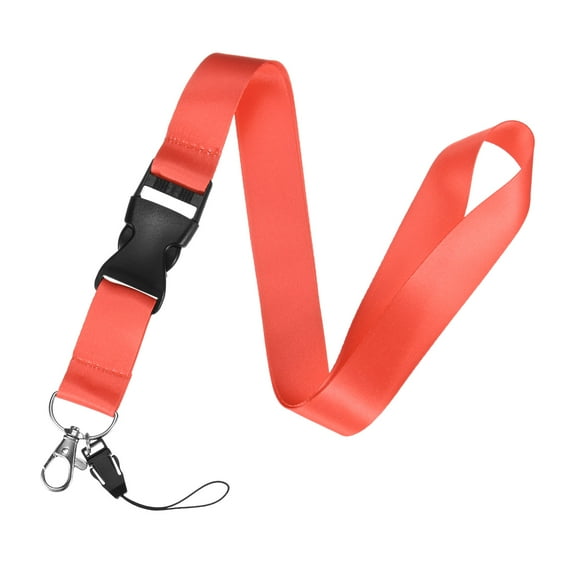 Uxcell 1-Pack Lanyards for Keys, Red 1" Wide Keychain Long ID Badges Neck Lanyard Strap with Quick Release Buckle ID Holder Folder