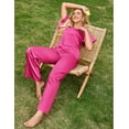 thumbnail image 5 of Ekouaer Silk Pajamas for Women Set 2 Piece Satin Pajama Set Short Sleeve Silk Pj Sets Silky Loungewear Sleepwear, 5 of 6