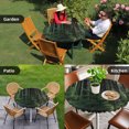 thumbnail image 4 of Green Forest Round Tablecloth for 45-54 Inch Tables,Fitted Table Cover with Elastic Edge,Mysterious Primitive Forest Pine Tree Waterproof Outdoor Table Cloth Protector for Patio Garden Dinner Picnic, 4 of 9