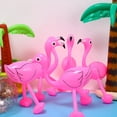 thumbnail image 2 of Decoración inflable para fiestas de verano, playa y luau con flamencos rosas (6 unidades), 2 of 6