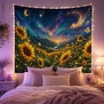 thumbnail image 2 of Golden Sunflower Path Within a Cosmic Valley, Dreamy Fantasy for Nature Lovers, Botanical Wall Art, Housewarming Gift, Tapestry Wall Hanging for Bedroom and Studio, 2 of 7