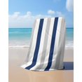 thumbnail image 4 of Navy Blue Grey Beach Towels Oversized Super Absorbent, Farmhouse Watercolor Modern Geometric Lightweight Bath Towel Quick Dry Sets For Bathroom/Pool/Rv Camping/Beach Play/Gym Room/Picnic 35"x70", 4 of 8