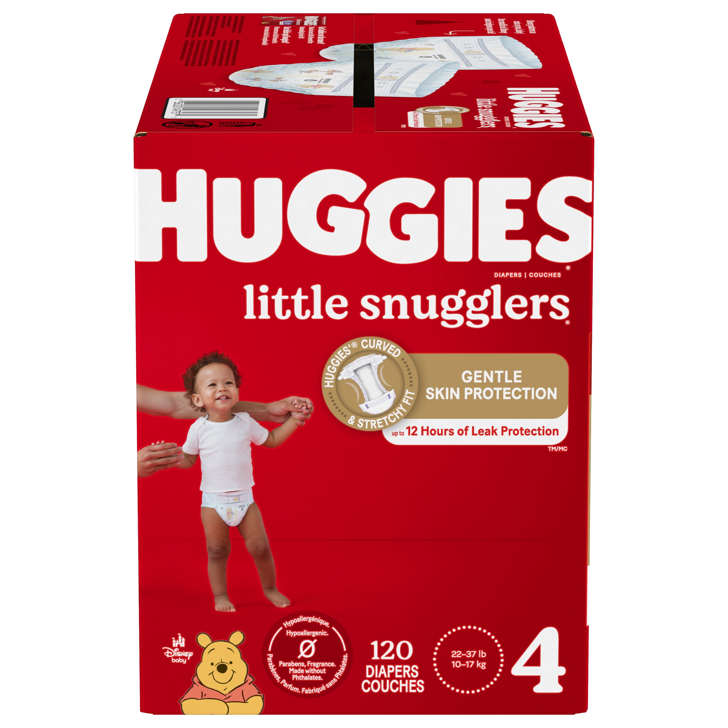Huggies Little Snugglers Hypoallergenic and Latex-Free Diapers, Size 4, 120 Count