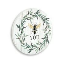 Stupell Industries Bee You Quote Farm Floral Insect Pun,12 x 12,Design By Elizabeth Tyndall