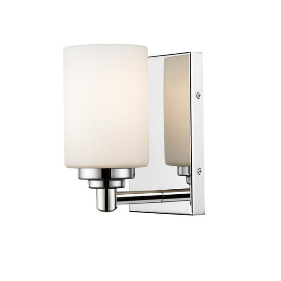 Z-Lite Soledad Transitional Glass Steel Vanity Wall Sconce in Chrome