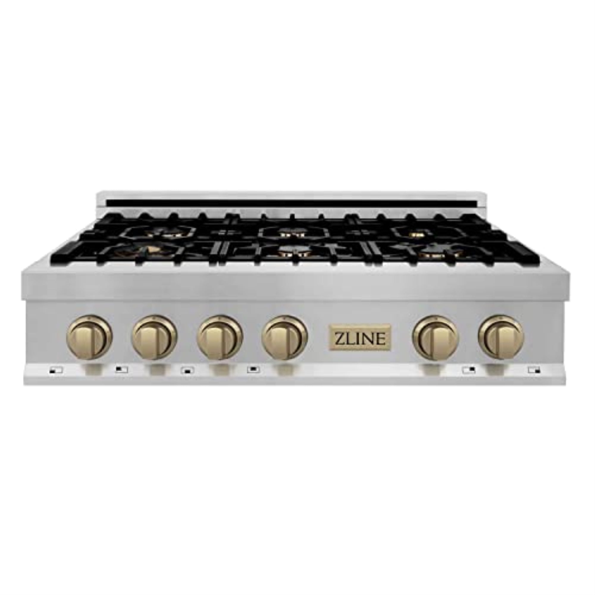 ZLINE 36 in. Autograph Edition Rangetop in Stainless Steel with Champagne Bronze Accents (RTZ-36-CB)