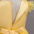 thumbnail image 4 of Huowey Girls Dresses A-Line Solid Color Sleeveless Crewneck Lace Tulle Pageant Dress Ruffle Shoulder Formal Ball Gown For Wedding Birthday Party Flower Girl Photography Event Clothes,Yellow, 4 of 8