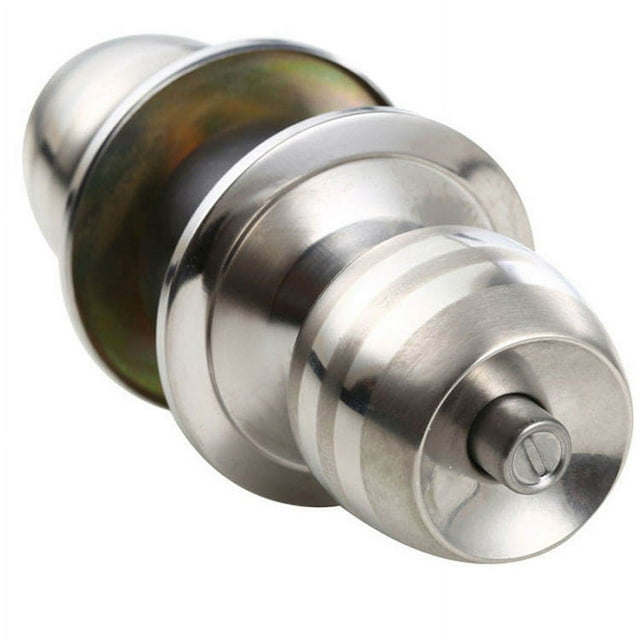 Pomo de bola para puerta, función de entrada con llave, 1 paquete, en acero inoxidable satinado Pomos de puerta de acero inoxidable satinado para puerta delantera