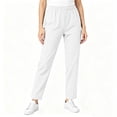 thumbnail image 2 of LIaqionyy Women's Baggy Pants Elastic Waisted Straight Leg Loose Casual Work Solid Color Trousers with Pockets, 2 of 8