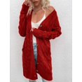 thumbnail image 2 of LAICAIW Womens Cardigan Long Sleeve Cable Knit Sweater Open Front Loose Outwear with Pocket, 2 of 5