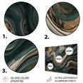 thumbnail image 3 of Designart "Abstract Artwork with Wave Twists" Abstract Liquid Ink Metal Art Living Room, 3 of 5