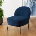 thumbnail image 3 of Safavieh  Brax Petite Velvet Slipper Chair - 21 in. W x 26 in. D x 26 in. H Navy, 3 of 5