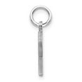 thumbnail image 2 of Diamond2Deal 14K White Gold Satin Diamond-Cut R Initial Charm for Women, 2 of 5