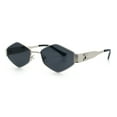 thumbnail image 4 of Retro Diamond Shape Hustler Metal Rim Gangster Sunglasses Silver - Black, 4 of 8