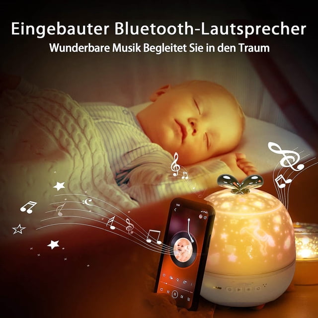 Proyector infantil 3 en 1 con luz nocturna y altavoz LED Bluetooth