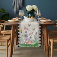 thumbnail image 2 of Easter Table Runner - 108 Inch Long, Kitchen Dining Table Runner Dresser Scarves, Spring Rustic Rabbit Botanical Flowers Eggs Plaid Farmhouse Decor for Coffee Tables Wedding Party Banquet, 2 of 8