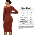 thumbnail image 2 of Women's Sexy One Shoulder Long Sleeve Cocktail Dress Ruched Bodycon Drawstring Split Maxi Dresses, 2 of 5