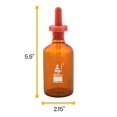 thumbnail image 3 of Dropping Bottle, 125ml (4.2oz) - Amber Borosilicate 3.3 Glass - Eye Dropper Pipette and Dust Proof Rubber Bulb - Octagonal, Non-screw Top - Eisco Labs, 3 of 3