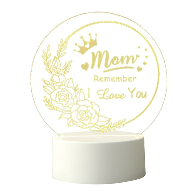 TIMIFIS Decorative Lights Mother's Day Gift-Led Acrylic 3D Mother's Day Greeting Gift Light, Acrylic Greeting Mother's Day Gift Atmosphere Light (White Warm Light) Lighting & Ceiling