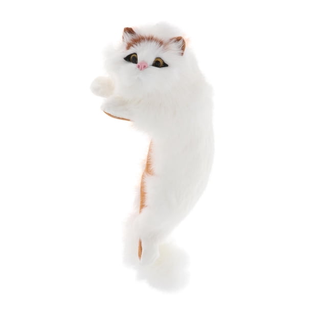 Adornos artísticos de gato de peluche, figuritas colgantes de gato de simulación, manualidades, regalos Amarillo Derecha