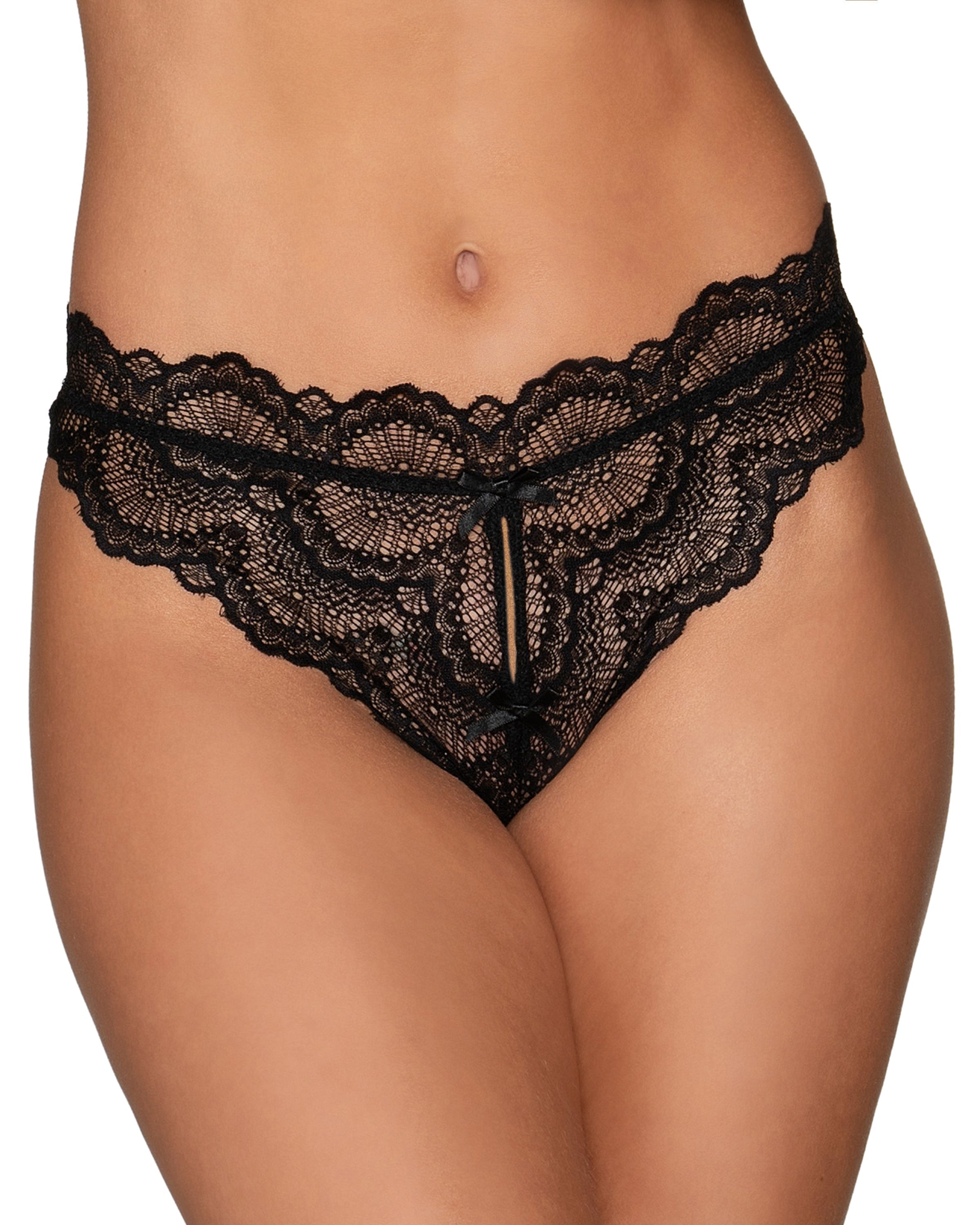 Dreamgirl Women's Lace Tanga Open Crotch Panty with Open Back Detail -  Walmart.com