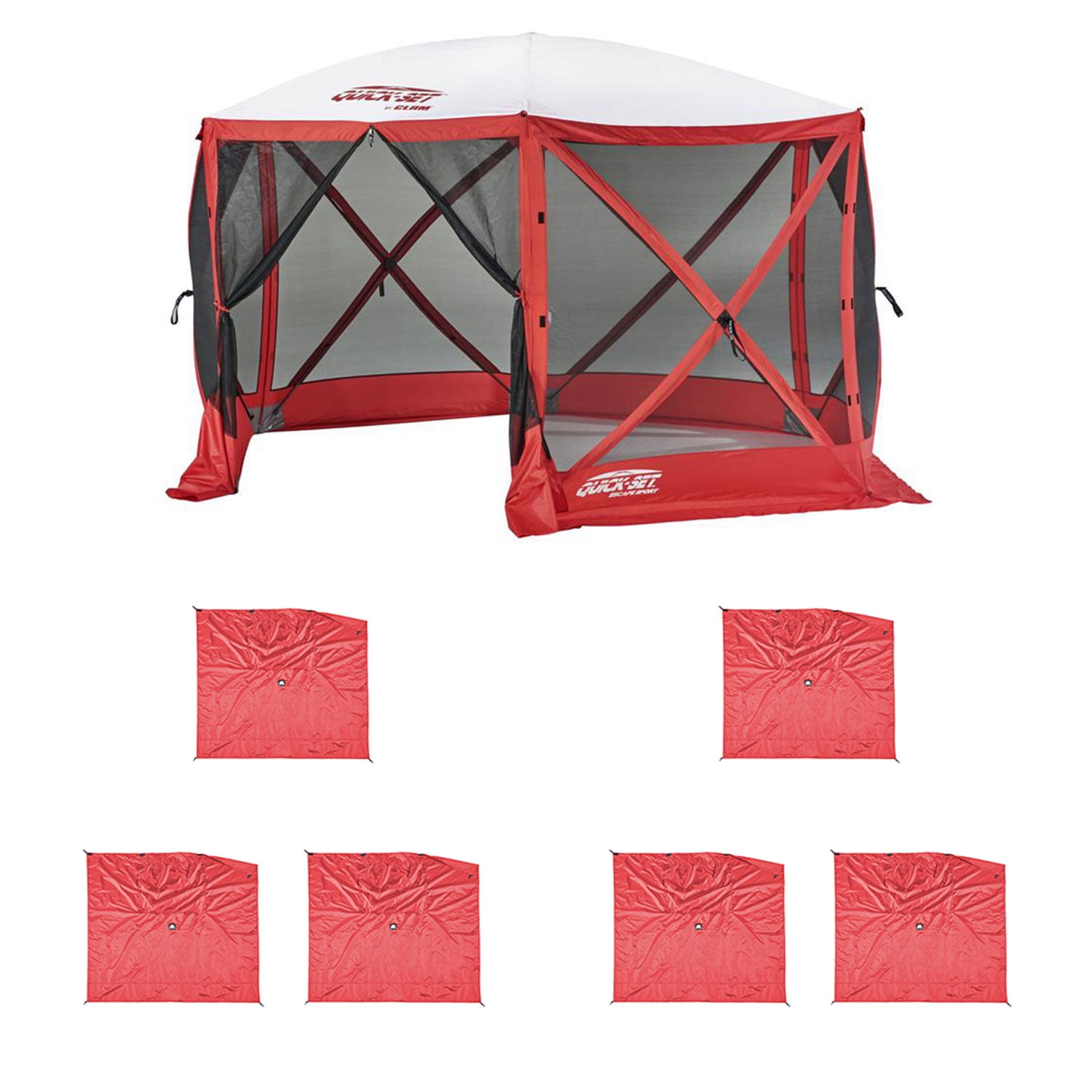 Clam Quick Set Escape Sport Tailgating Shelter Tent + Wind