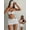 White, variant on Women's Printed Bikini Set with Ruffled Wrap Skirt - Polka Dot Two-Piece Swimsuit for Beach, Pool Party, Vacation