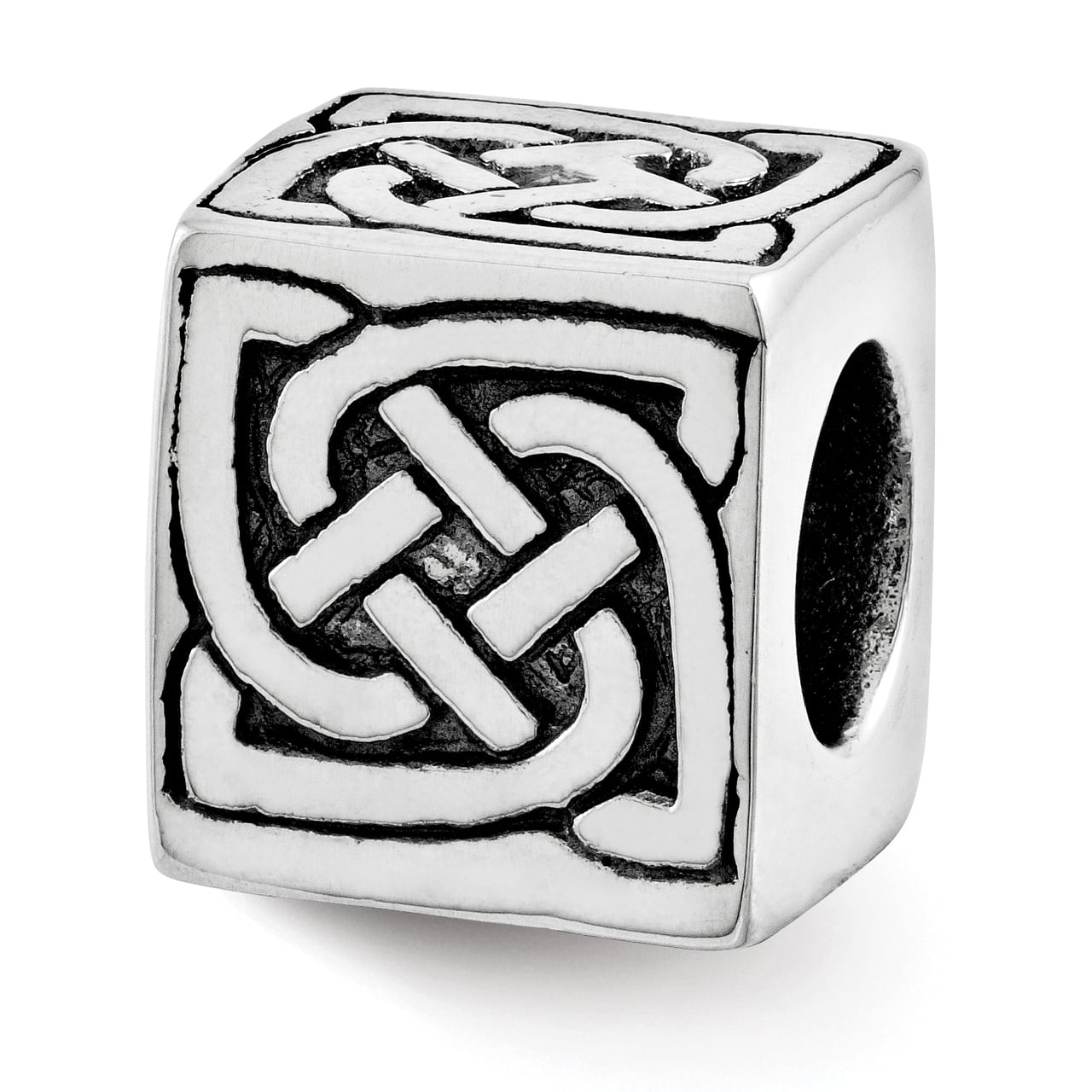 Sterling Silver Jewelry Themed Beads Solid 7.27 mm 8.18 mm Reflections Floral Bead