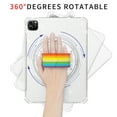 thumbnail image 4 of SaniMore for iPad Pro 11 2022/2021/2020/2018, iPad Air 5th/4th Generation/iPad 10.9" 2020 Cover with 360°Rotating Rainbow Wristlet Pencil Holder,  Hidden Bracket Heavy Duty Shockproof Shell, Gold, 4 of 8