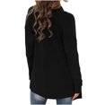 thumbnail image 3 of ZKIRBJV Cardigans for Women Long Sleeve Heavyweight Duster Top Open Front Shrug Cardigan Solid Color Dressy Casual Soft Cotton Cardigans Black L, 3 of 4