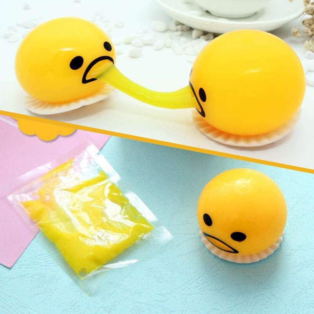 APODESS 6Pcs Yellow Round Sucking and Vomiting Egg Yolk, Vomiting Disgusting Egg Yolk Stress