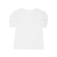 thumbnail image 5 of ZACPNCV Girls Shirts Mesh Puff Short Sleeves Blouse Crewneck Cute Print Summer Kids Tee Tops White 7-8 Years, 5 of 9