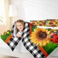 thumbnail image 4 of Homewish Rustic Sunflower Full Size Comforter Sets,Country Ladybug Bedding Comforter Set,Orange Red Black Bedding Sets For Boys Girls,Breathable Home Decor Reversible,3pcs, 4 of 8