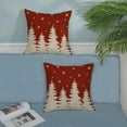 thumbnail image 5 of Christmas Pillow Covers 18x18 Inch 2 Pcs Red Orange Christmas Tree Snowflakes Decor Throw Pillows Winter Xmas Holiday Farmhouse Decorations Pillowcase Linen Cushion Cover for Couch Sofa, 5 of 6