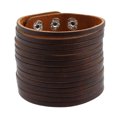 thumbnail image 5 of Pulsera Ancha de Cuero para Hombre y Mujer, Pulsera Envuelta, Cuero Genuino Negro, con Botones automáticos, 5 of 5