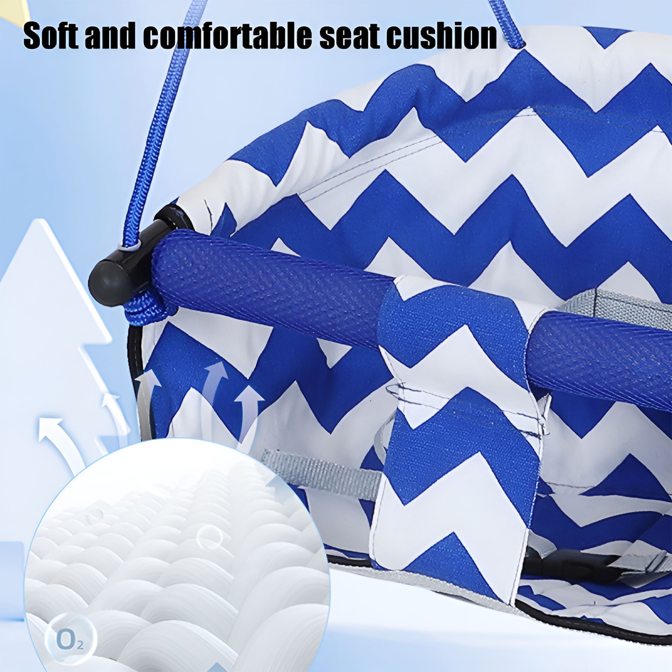 BESTSKY 2026 New Premium High Back Full Bucket Toddler Swing Seat Indoor Outdoor Baby Swing for Ceiling,Porch,Doorway,Canvas Baby Swing Outdoor Toddler Swing Seat