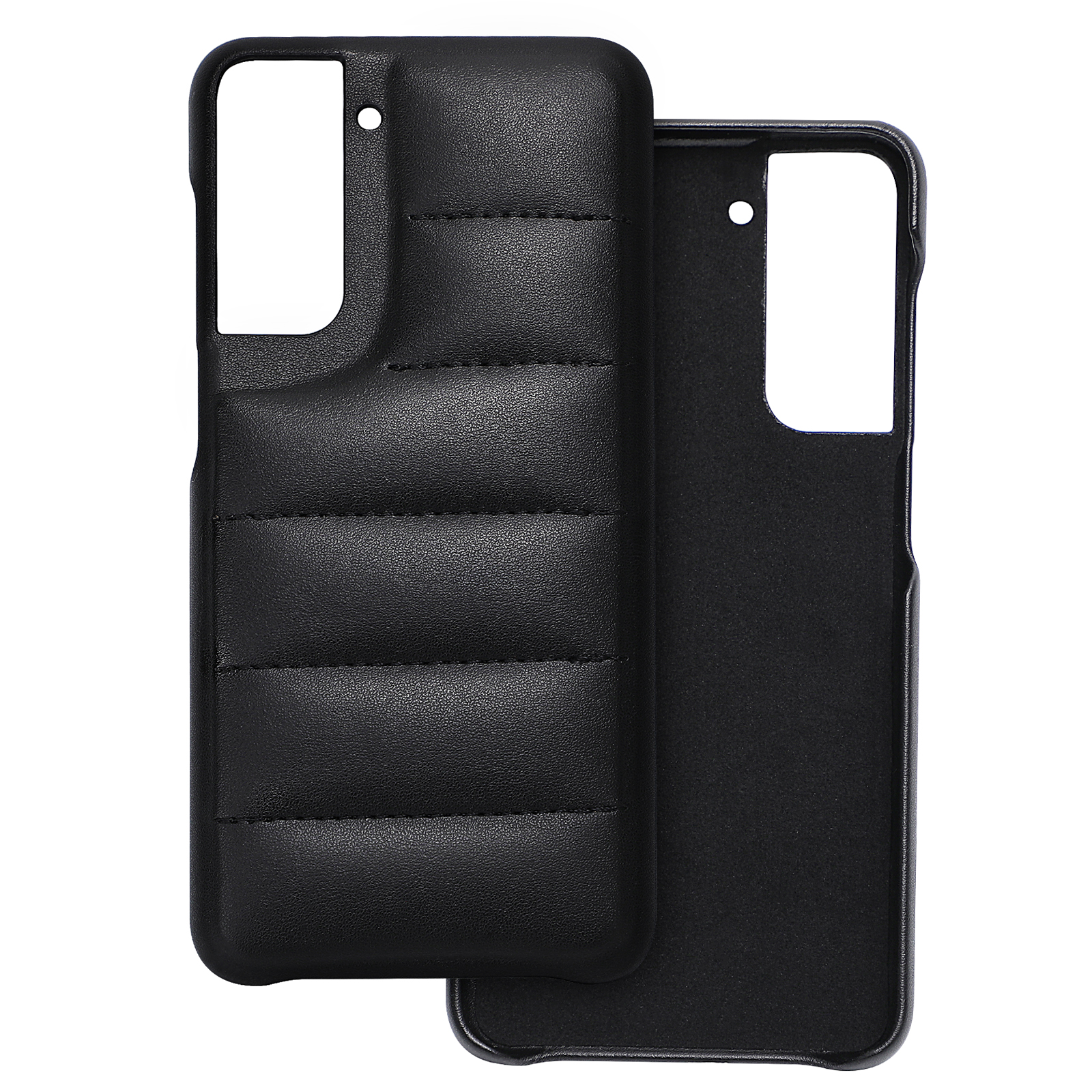 Hot Off for Samsung Galaxy S21 Case, Nappa Leather Puffer Phone Case, Galaxy S21 Case [Full Body Protection] [Non-Slip] Shockproof Protective Phone Case, Black for Galaxy S21 - image 1 of 5