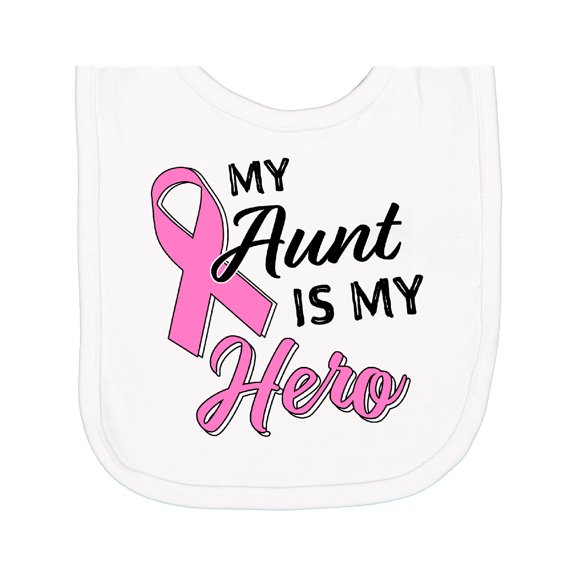 Inktastic My Aunt is My Hero Breast Cancer Awareness Newborn Bib