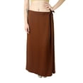thumbnail image 2 of Sari Petticoat Stitched Indian Saree Petticoat Adjustable Waist Sari Skirt (Brown), 2 of 7