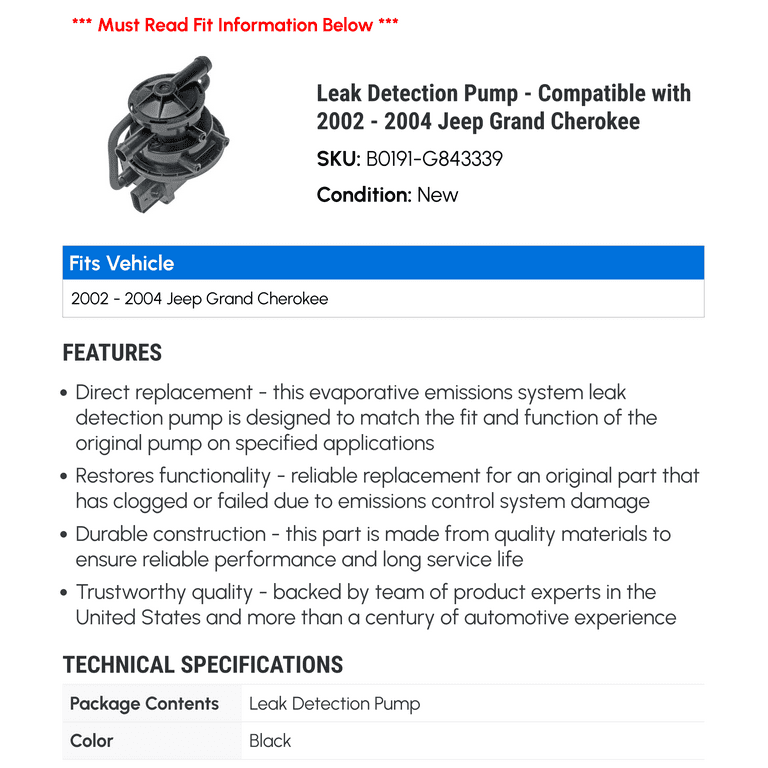 Leak Detection Pump Where Is It On A 99 Jeep Grand Cherokee, 40% OFF