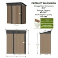 thumbnail image 6 of CLOUDREST PRO Metal Shed 5 x 3 ft. Outdoor Storage Shed with Lockable Door and Air Vent Metal Garden Shed,Gray, 6 of 9