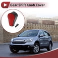 thumbnail image 2 of Cubierta de pomo de cambio antideslizante, protector de manija de cambio para Honda CR-V 2015-2016, cuero sintético rojo y negro, 2 of 6