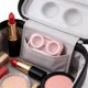 thumbnail image 5 of Caja De Almacenamiento De Plástico Estuche de plástico para lentes de contacto, caja de viaje portátil con doble soporte para lentes y ranura para pinzas (rosa) Rkxzt, 5 of 8