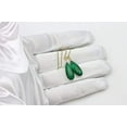 thumbnail image 4 of 14k Gold Filled Simulated Emerald Earrings Green Smooth Long Teardrops Briolettes Designed for Adult Women, 4 of 5