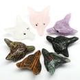 thumbnail image 4 of Wolf Head Pendant Natural Crystal Healing Quartz Stone Carved DIY Necklace Decor, 4 of 9
