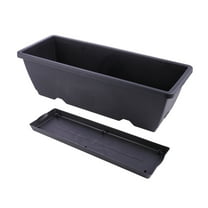 IBASETOY Rectangular Black Plastic Planter Pot with Drainage Hole for Indoor Outdoor Garden