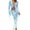 Blue, variant on Women’s Two Piece Summer Outfits, Tie-up Front Sheer Mesh Tops and Long Skirt Set