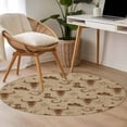 thumbnail image 4 of Brown Cow Skull Round Area Rug 4Ft Washable Circle Rugs for Bedroom Dining Room, Southwestern Vintage Cowboy Boots Burlap Non-Slip Carpet Floor Mats Indoor Outdoor Carpet Runner Aesthetic Home Decor, 4 of 8