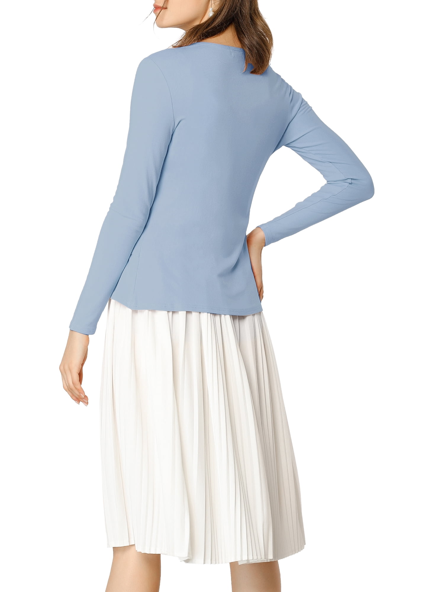 DARING DIVA Women's Tie Front Ruffled Hem Crop Knit Cardigan L Light Blue